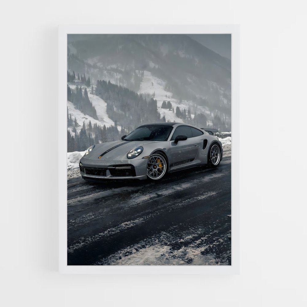 Poster Neige Turbo – affiche Porsche (vue 3)